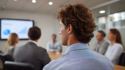 Fototapeta premium A group of professionals in a modern office setting focus on work and collabo n suggesting a corporate business environment