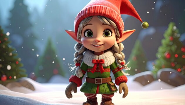 Niedlicher Elf in gr&uuml;n