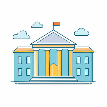 Stylized Illustration of a Government Building with Columns