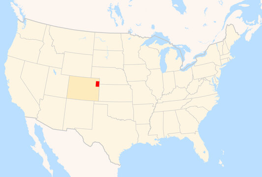 Locator Map of the County Yuma (Colorado, US) showing the Contiguous United States with the highlighted County