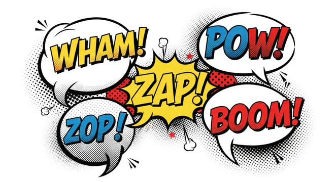 Comic Book Sound Effects Speech Bubbles.