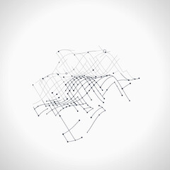 Obraz premium Abstract 3D Wire Wavy Surface