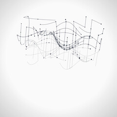 Obraz premium Futuristic Mesh Terrain Wire Illustration