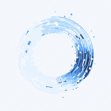 Futuristic Blue Circular HUD Segments