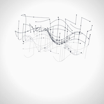 Futuristic Mesh Terrain Wire Illustration
