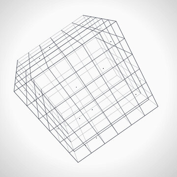 Abstract Technology Wireframe Cube