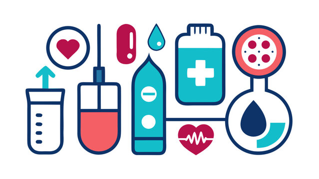 Diabetes two color set icon for a clear and concise visual representation of the various elements associated with diabetes disease. white background
