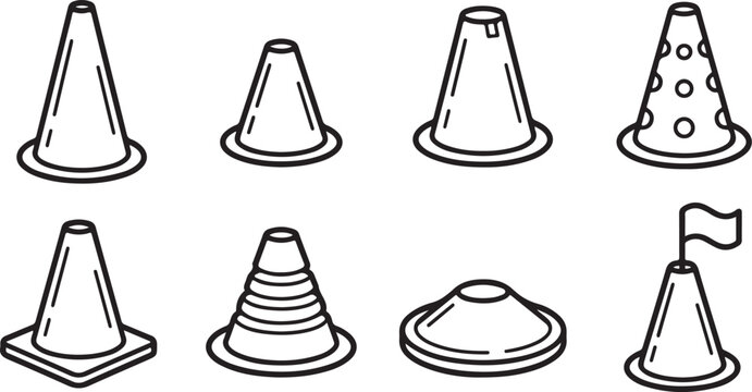Set of nine black high heel shoes icons isolated on white Vector