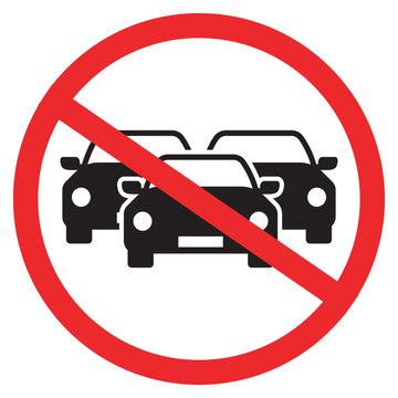 No vehicles or cars parking prohibited icon Vector, illustration