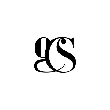 Elegant gcs monogram logo design in black