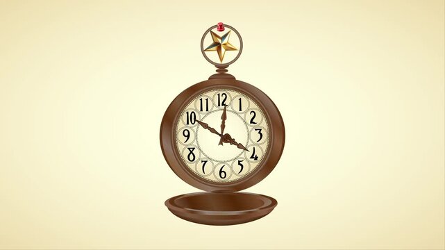Antique pocket watch with decorative star emblem