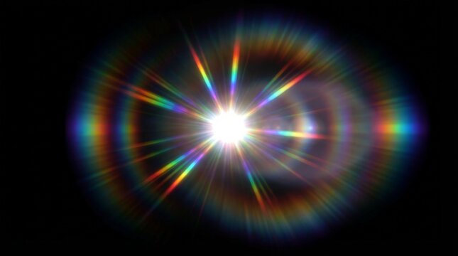 Bright light explodes against pure black background