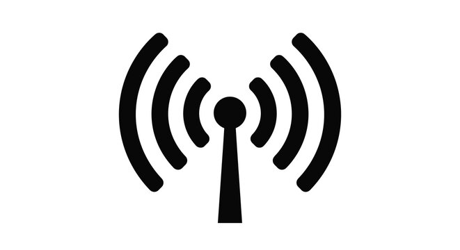 wifi signal icon black silhouette on white background