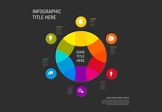 Colorful Circular Business Infographic Template with Icons