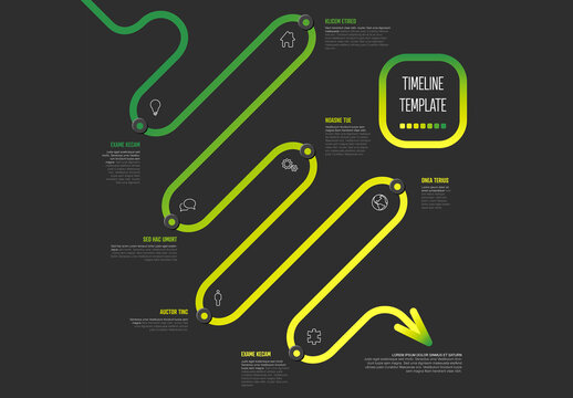 Business Timeline Infographic Template with Winding Path