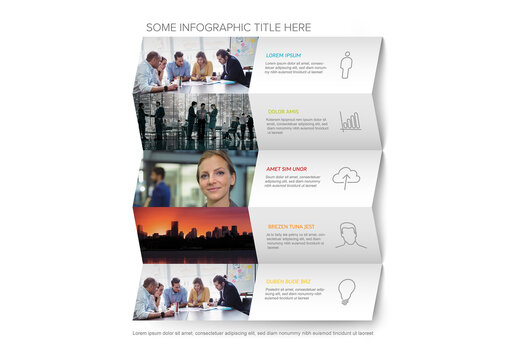 Professional Business Infographic Template with Photo Placeholders