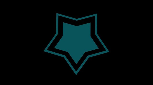Glowing neon star shape on black background with cyan outline