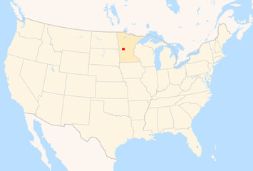 Obraz premium Locator Map of the County Douglas (Minnesota, US) showing the Contiguous United States with the highlighted County