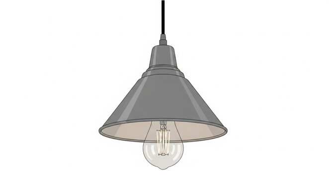 Industrial Style Pendant Light Fixture with Edison Bulb.