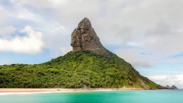 Fernando de Noronha in Brazil. Morro Dois Irmaos and Baia dos Porcos.