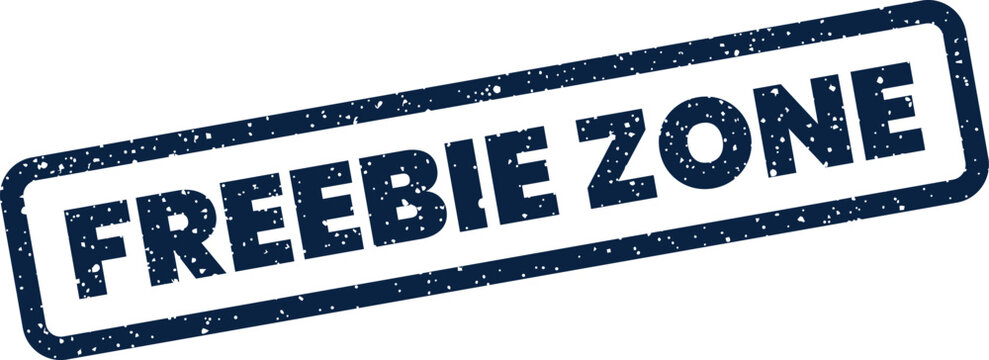 Grunge effect stamp illustration displaying FREEBIE ZONE text within a rectangular frame, ideal for designating sections