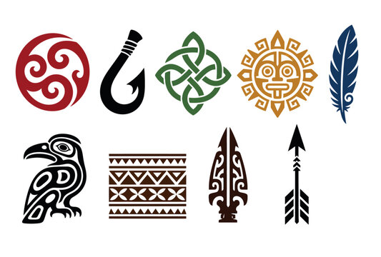 Tribal symbols and patterns.