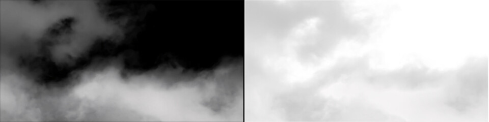 Fototapeta premium Abstract atmospheric smoke overlay for digital photography editing featuring soft white fog on transparent backdrop.