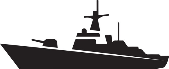 Warship icon. Black icon silhouette vector © MDROBIUL