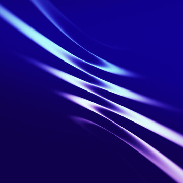 Abstract blue flowing light waves with a dark background