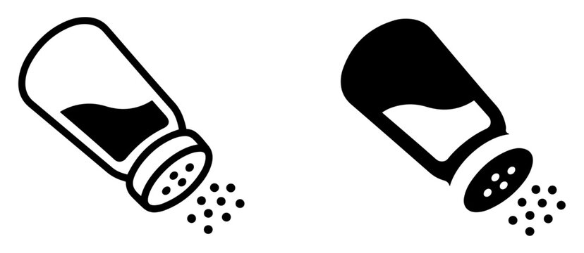salt pepper shaker icon set