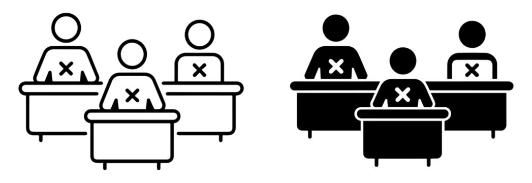 missing student vacant desk icon