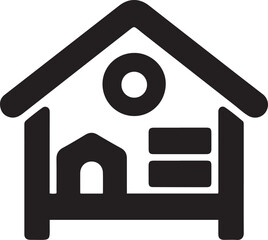 Chicken coop icon. Simple flat symbol. Perfect Black outline pictogram illustration. Black icon silhouette vector © MDROBIUL