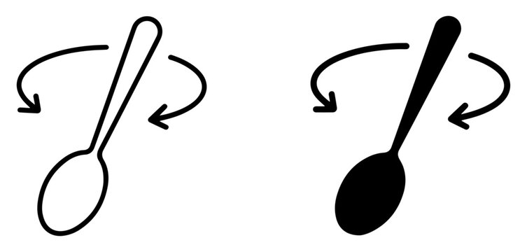 spoon mixing arrow stir icon