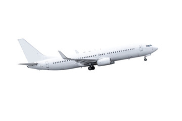 Fototapeta na wymiar Take off white passenger plane isolated