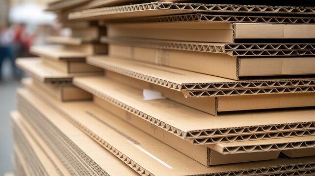 Stack of corrugated cardboard sheets