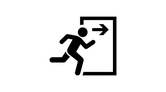 Running Man Emergency Exit Sign Symbol.