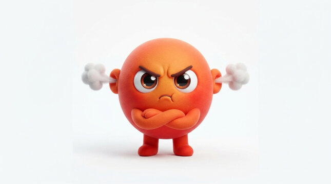 Angry Red Character with Steam Coming Out of Ears.