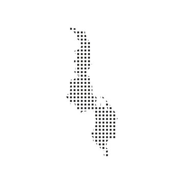 malawi map pixel art Suitable for posters and web icons