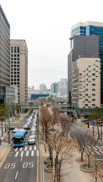 Seoullo 7017 Skypark overlooking downtown Seoul streets