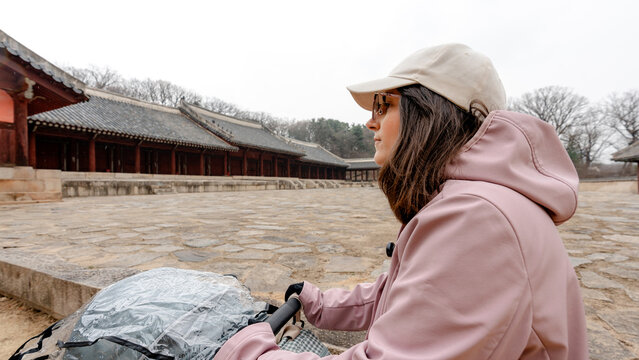 Family visit to Jongmyo Shrine in Seoul, South Korea