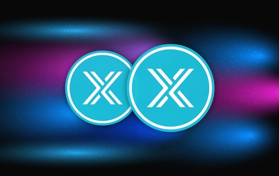 immutable x-imx cryptocurrency images on digital background. 3d illustrations.