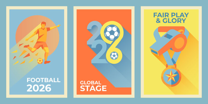 Football Championship 2026 Poster Set, Soccer Tournament 2026