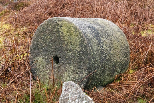 Millstones abandoned in the Peak District Derbyshire,UK 