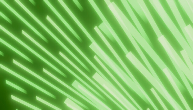 Abstract green neon light streak background with motion blur