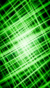 Abstract green light beam grid background with motion blur