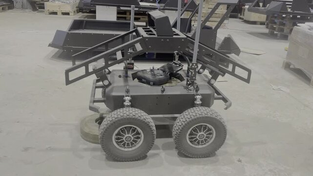 Military ground-based robotic system for remote mine laying