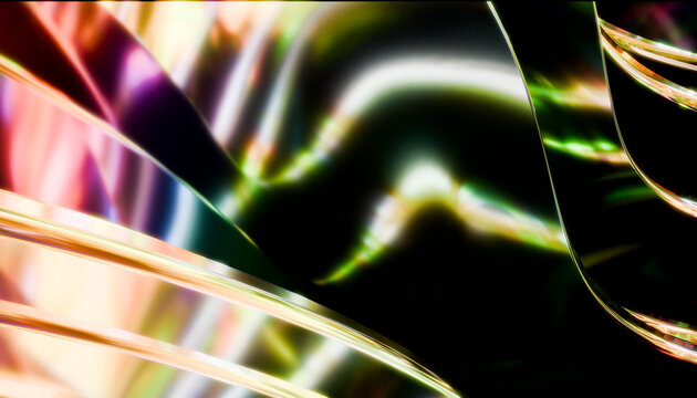 Abstract color render with flowing curves and light