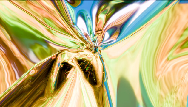 Abstract fluidity in vibrant colors
