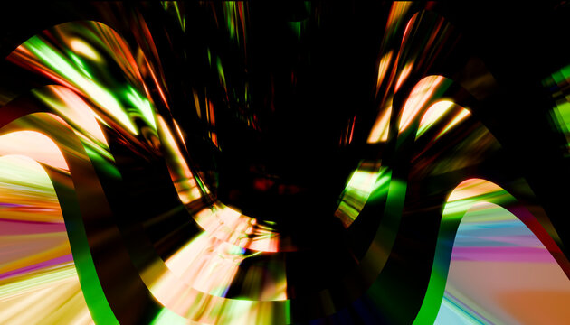 Abstract multicolored light render with dynamic flow
