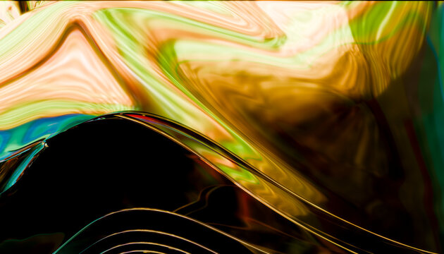 Abstract vibrant render with fluid color motion